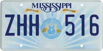 MS license plate ZHH516