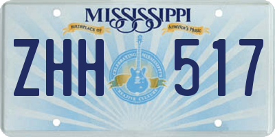 MS license plate ZHH517