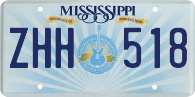 MS license plate ZHH518