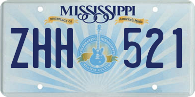 MS license plate ZHH521