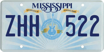 MS license plate ZHH522