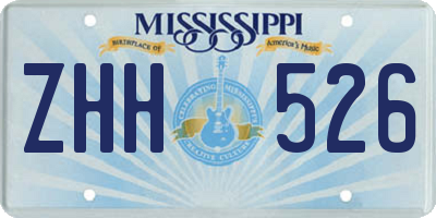 MS license plate ZHH526