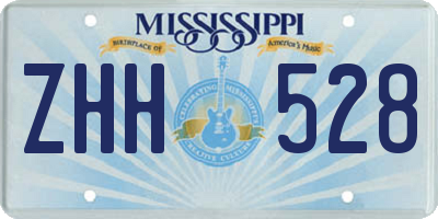 MS license plate ZHH528