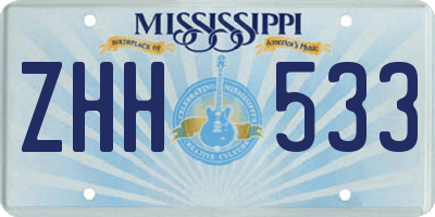 MS license plate ZHH533