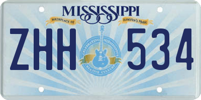 MS license plate ZHH534