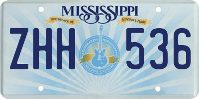 MS license plate ZHH536