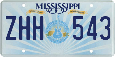 MS license plate ZHH543