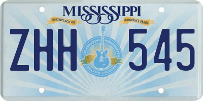 MS license plate ZHH545