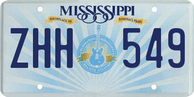 MS license plate ZHH549