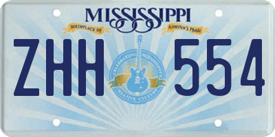 MS license plate ZHH554