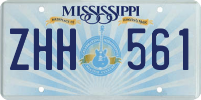 MS license plate ZHH561