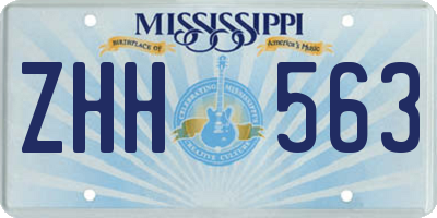 MS license plate ZHH563