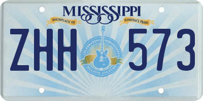 MS license plate ZHH573
