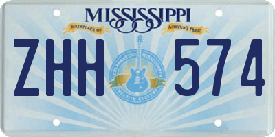 MS license plate ZHH574