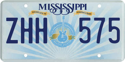 MS license plate ZHH575