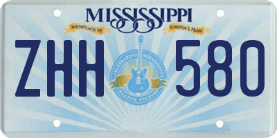MS license plate ZHH580