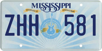 MS license plate ZHH581