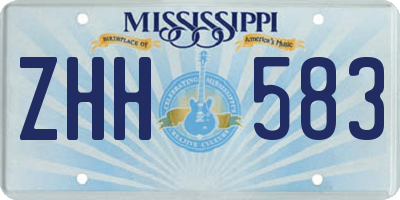 MS license plate ZHH583