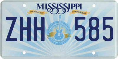 MS license plate ZHH585