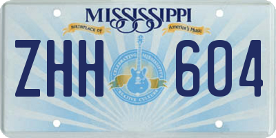 MS license plate ZHH604