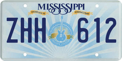MS license plate ZHH612