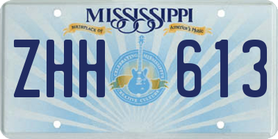 MS license plate ZHH613