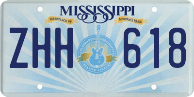 MS license plate ZHH618
