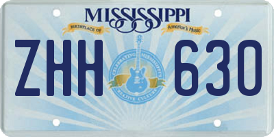 MS license plate ZHH630