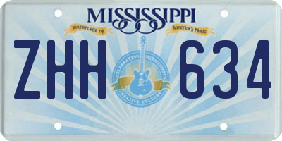 MS license plate ZHH634