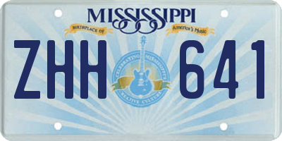 MS license plate ZHH641