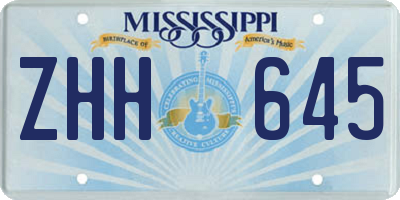 MS license plate ZHH645