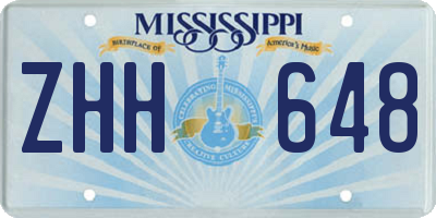 MS license plate ZHH648