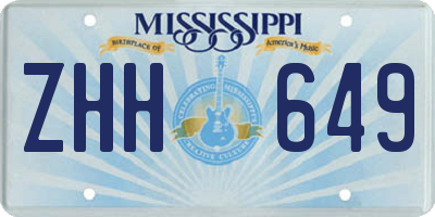 MS license plate ZHH649