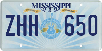 MS license plate ZHH650