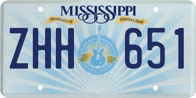 MS license plate ZHH651