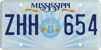 MS license plate ZHH654