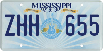 MS license plate ZHH655