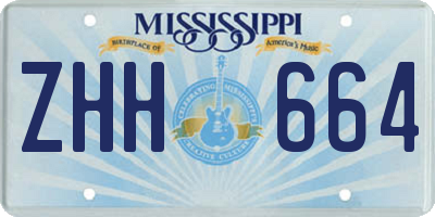 MS license plate ZHH664