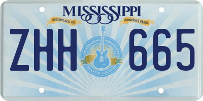 MS license plate ZHH665