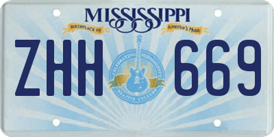 MS license plate ZHH669
