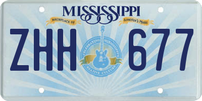 MS license plate ZHH677
