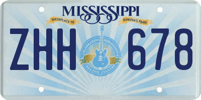 MS license plate ZHH678