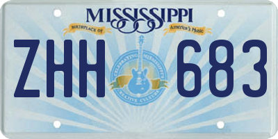 MS license plate ZHH683