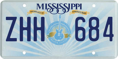 MS license plate ZHH684