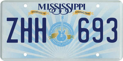MS license plate ZHH693