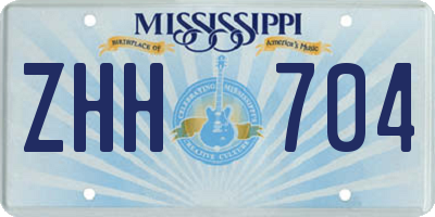 MS license plate ZHH704