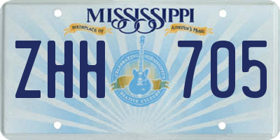 MS license plate ZHH705