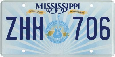 MS license plate ZHH706