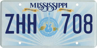 MS license plate ZHH708
