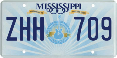 MS license plate ZHH709